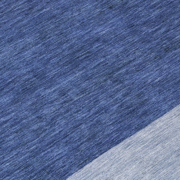 HomeRoots 5' Washable Indoor/Outdoor Area Rug with Navy, Sky Blue, Charcoal Abstract Design for Modern Spaces 8' Round 615280