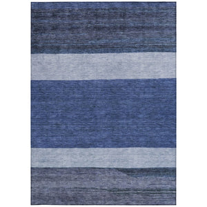 HomeRoots 5' Washable Indoor/Outdoor Area Rug with Navy, Sky Blue, Charcoal Abstract Design for Modern Spaces 8' X 10' 615281