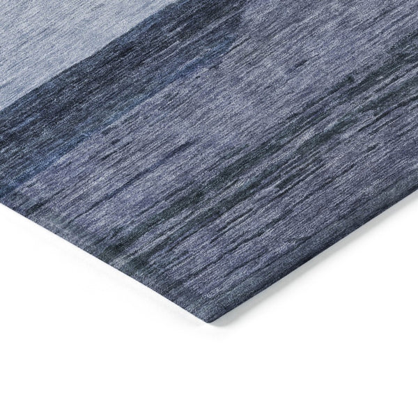HomeRoots 5' Washable Indoor/Outdoor Area Rug with Navy, Sky Blue, Charcoal Abstract Design for Modern Spaces 9' X 12' 615282