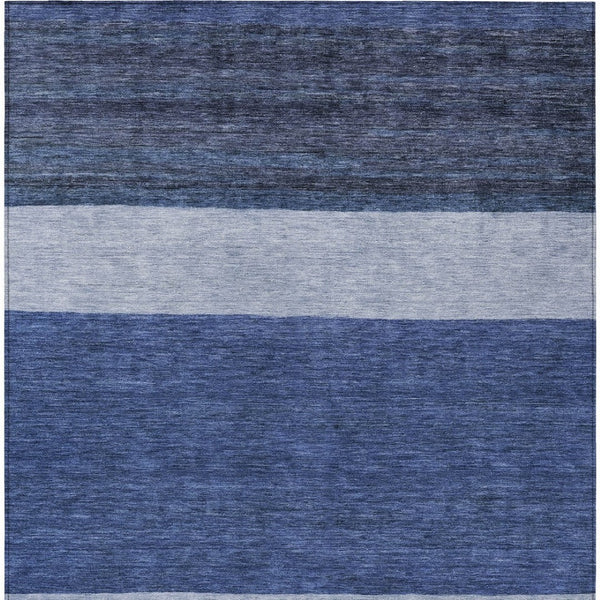 HomeRoots 5' Washable Indoor/Outdoor Area Rug with Navy, Sky Blue, Charcoal Abstract Design for Modern Spaces 9' X 12' 615282