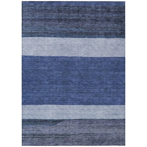 HomeRoots 5' Washable Indoor/Outdoor Area Rug with Navy, Sky Blue, Charcoal Abstract Design for Modern Spaces 10' X 14' 615283