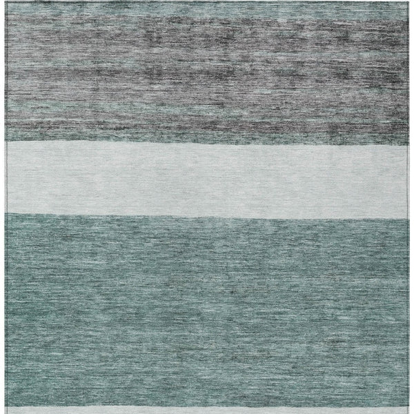 HomeRoots 5' Stylish Teal Blue and Gray Abstract Area Rug - Washable, Durable, Indoor/Outdoor Versatile Design 5' X 8' 615297