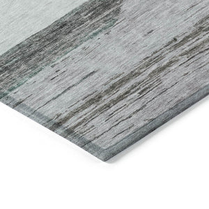 HomeRoots 5' Stylish Teal Blue and Gray Abstract Area Rug - Washable, Durable, Indoor/Outdoor Versatile Design 5' X 8' 615297