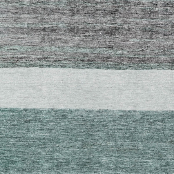 HomeRoots 5' Stylish Teal Blue and Gray Abstract Area Rug - Washable, Durable, Indoor/Outdoor Versatile Design 5' X 8' 615297