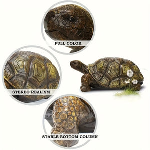 English Elm 21.3" Resin Tortoise Garden Sculpture Lifelike Shell Detail Weatherproof Patio Lawn Decor W5709P460847