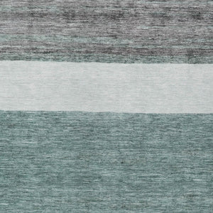 HomeRoots 5' Stylish Teal Blue and Gray Abstract Area Rug - Washable, Durable, Indoor/Outdoor Versatile Design 10' X 14' 615301