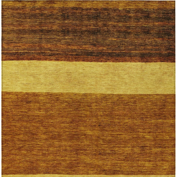 HomeRoots 5' Terra Cotta Gold and Brown Abstract Area Rug - Durable, Washable, Indoor/Outdoor Design for All Spaces 8' X 10' 615305