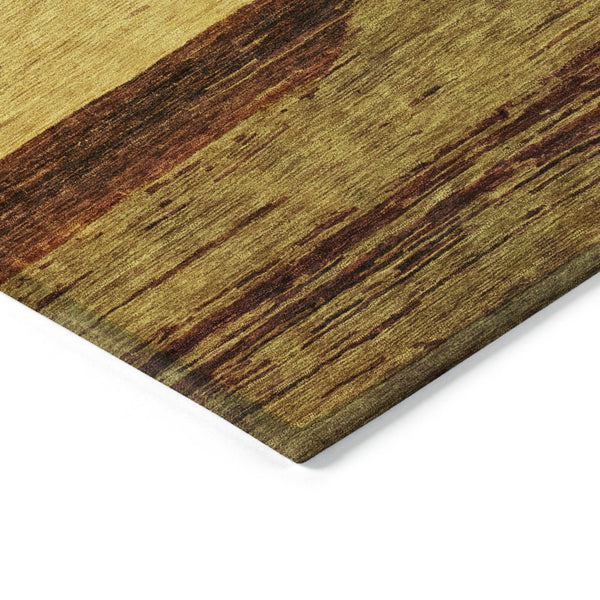 HomeRoots 5' Terra Cotta Gold and Brown Abstract Area Rug - Durable, Washable, Indoor/Outdoor Design for All Spaces 8' X 10' 615305