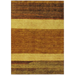 HomeRoots 5' Terra Cotta Gold and Brown Abstract Area Rug - Durable, Washable, Indoor/Outdoor Design for All Spaces 10' X 14' 615307