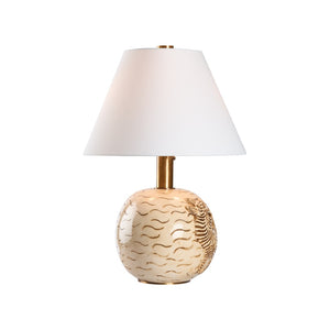 Wildwood Tibetan Tiger Lamp — Hand-Glazed Ceramic Sculpture With Antique Brass Accents And Soft White Shade (28") 61531