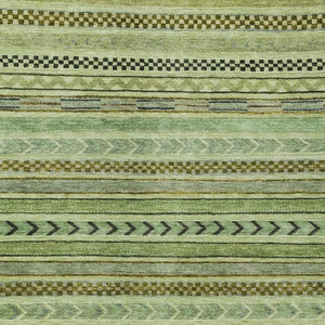 HomeRoots 10' X 14' Artichoke Green & Taupe Striped Washable Rug – Indoor/Outdoor, Durable & Stylish Home Essential 615319
