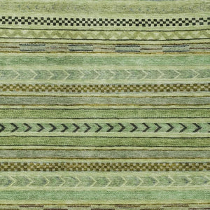 HomeRoots 10' X 14' Artichoke Green & Taupe Striped Washable Rug – Indoor/Outdoor, Durable & Stylish Home Essential 615319