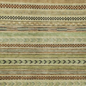 HomeRoots 5' Beige & Taupe Striped Area Rug - Washable, Durable, Indoor/Outdoor, Perfect for High-Traffic Homes! 615321