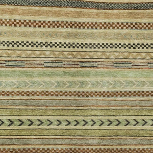 HomeRoots 9' X 12' Beige and Taupe Striped Area Rug - Washable, Durable, Indoor-Outdoor Elegance for Any Space 615324