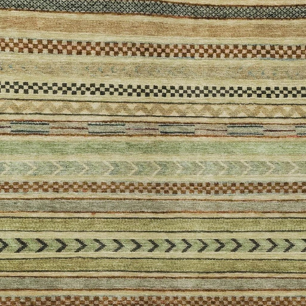 HomeRoots 9' X 12' Beige and Taupe Striped Area Rug - Washable, Durable, Indoor-Outdoor Elegance for Any Space 615324