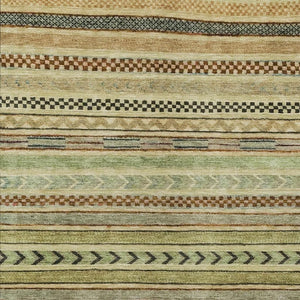 HomeRoots 9' X 12' Beige and Taupe Striped Area Rug - Washable, Durable, Indoor-Outdoor Elegance for Any Space 615324