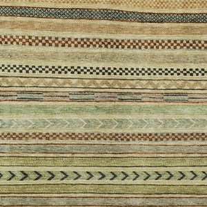 HomeRoots 10' Washable Beige and Taupe Striped Area Rug - Durable Indoor/Outdoor Decor for High-Traffic Spaces 615325