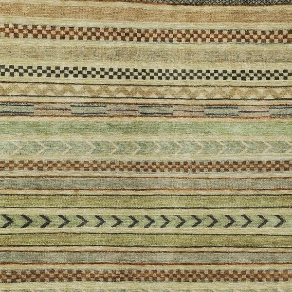 HomeRoots 10' Washable Beige and Taupe Striped Area Rug - Durable Indoor/Outdoor Decor for High-Traffic Spaces 615325