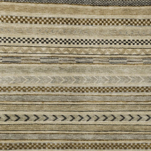 HomeRoots 5' Chocolate and Taupe Striped Washable Area Rug for Indoor and Outdoor Spaces, Durable & Stylish 5' X 8' 615333