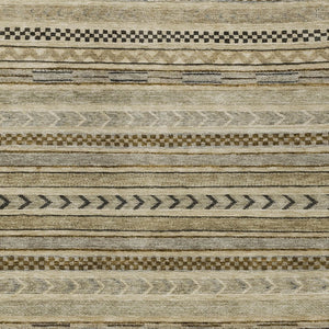 HomeRoots 5' Chocolate and Taupe Striped Washable Area Rug for Indoor and Outdoor Spaces, Durable & Stylish 9' X 12' 615336
