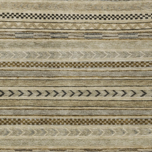 HomeRoots 5' Chocolate and Taupe Striped Washable Area Rug for Indoor and Outdoor Spaces, Durable & Stylish 9' X 12' 615336