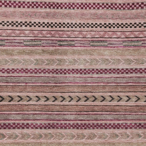 HomeRoots 5' Washable Pink and Taupe Striped Area Rug for Indoor and Outdoor Spaces - Durable, Soft, Stylish 9' X 12' 615354