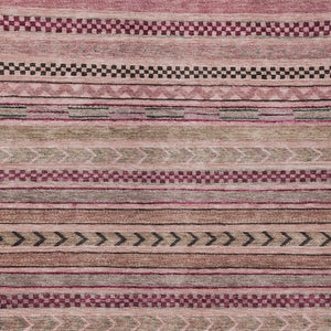HomeRoots 5' Washable Pink and Taupe Striped Area Rug for Indoor and Outdoor Spaces - Durable, Soft, Stylish 10' X 14' 615355
