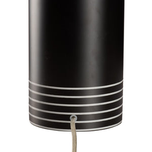 Wildwood Marco Sculptural Table Lamp In Matte Black Italian Blown Glass With White Linear Accents, 27" H Ambient Light For Modern Interiors 61537