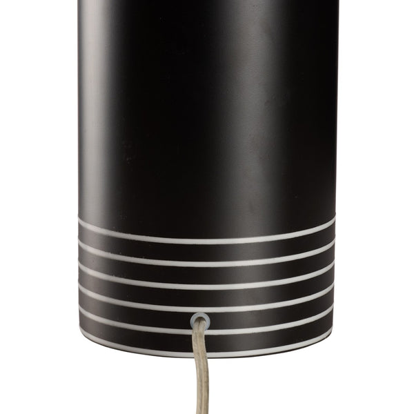 Wildwood Marco Sculptural Table Lamp In Matte Black Italian Blown Glass With White Linear Accents, 27" H Ambient Light For Modern Interiors 61537