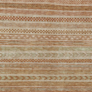 HomeRoots 5' Terra Cotta and Rust Striped Area Rug – Durable, Washable Design for Indoor and Outdoor Spaces 5' X 8' 615387