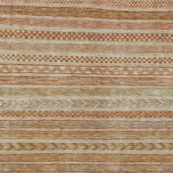 HomeRoots 5' Terra Cotta and Rust Striped Area Rug – Durable, Washable Design for Indoor and Outdoor Spaces 5' X 8' 615387