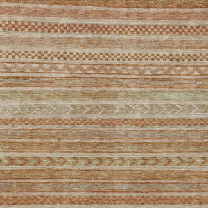 HomeRoots 5' Terra Cotta and Rust Striped Area Rug – Durable, Washable Design for Indoor and Outdoor Spaces 8' X 10' 615389