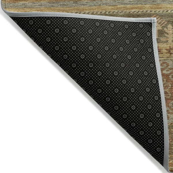 HomeRoots 5' Durable Tribal Area Rug in Beige, Taupe & Gold - Washable, Stylish for Indoor & Outdoor Use 8' X 10' 615395
