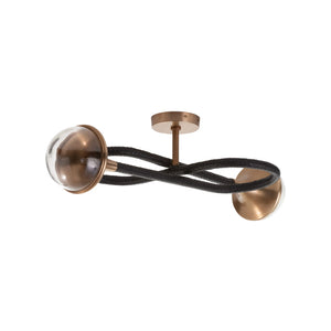 Wildwood Newton Sculptural Sconce With Black Leather Loops, Antique Brass Accents & Soft Ambient Glow For Entryways 61541