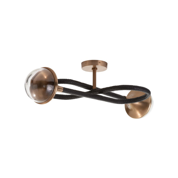 Wildwood Newton Sculptural Sconce With Black Leather Loops, Antique Brass Accents & Soft Ambient Glow For Entryways 61541