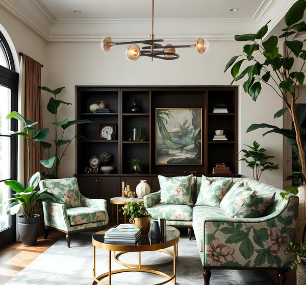 Wildwood Newton Sculptural Chandelier With Wrapped Leather Arms, Brass Stem & Clear Globe Lights For Dramatic Dining Focal Point 61542