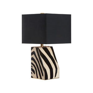 Wildwood Safari Zebra Accent Lamp Right-Oriented | Compact 23"H Table Light, Bold Black-White Print For Rooms 61543