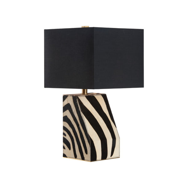 Wildwood Safari Zebra Accent Lamp Right-Oriented | Compact 23"H Table Light, Bold Black-White Print For Rooms 61543