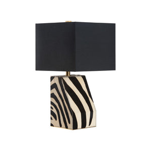 Wildwood Safari Zebra Accent Lamp Right-Oriented | Compact 23"H Table Light, Bold Black-White Print For Rooms 61543