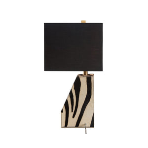Wildwood Safari Zebra Accent Lamp Right-Oriented | Compact 23"H Table Light, Bold Black-White Print For Rooms 61543