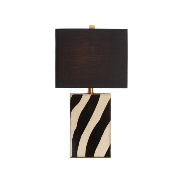 Wildwood Safari Zebra Accent Lamp Right-Oriented | Compact 23"H Table Light, Bold Black-White Print For Rooms 61543