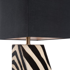 Wildwood Safari Zebra Accent Lamp Right-Oriented | Compact 23"H Table Light, Bold Black-White Print For Rooms 61543
