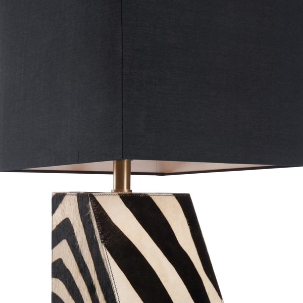 Wildwood Safari Zebra Accent Lamp Right-Oriented | Compact 23"H Table Light, Bold Black-White Print For Rooms 61543
