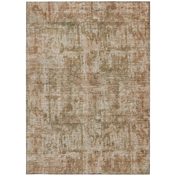 HomeRoots 5' Washable Beige and Copper Abstract Area Rug – Durable, Stylish Design for Indoor and Outdoor Spaces 8' X 10' 615437