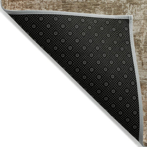 HomeRoots 5' Washable Beige and Copper Abstract Area Rug – Durable, Stylish Design for Indoor and Outdoor Spaces 8' X 10' 615437