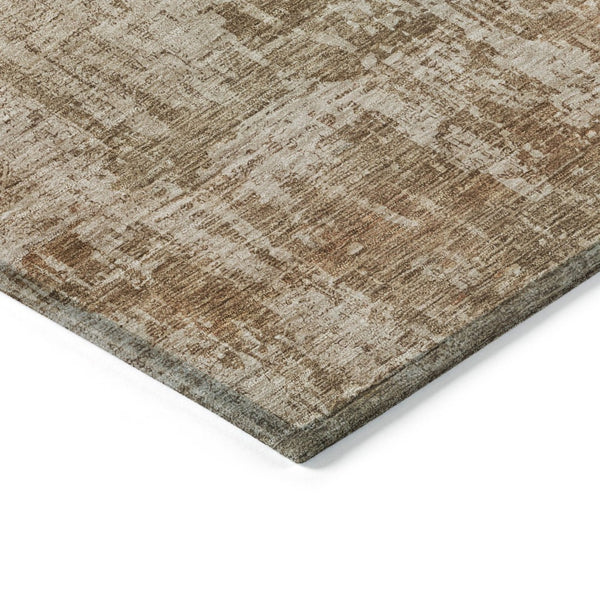 HomeRoots 5' Washable Beige and Copper Abstract Area Rug – Durable, Stylish Design for Indoor and Outdoor Spaces 8' X 10' 615437