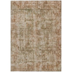HomeRoots 5' Washable Beige and Copper Abstract Area Rug – Durable, Stylish Design for Indoor and Outdoor Spaces 9' X 12' 615438
