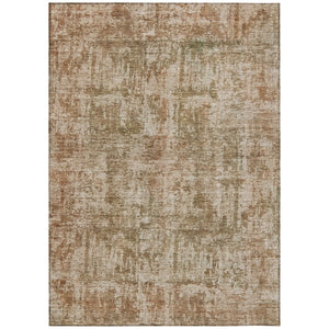 HomeRoots 5' Washable Beige and Copper Abstract Area Rug – Durable, Stylish Design for Indoor and Outdoor Spaces 9' X 12' 615438
