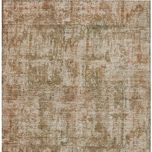 HomeRoots 5' Washable Beige and Copper Abstract Area Rug – Durable, Stylish Design for Indoor and Outdoor Spaces 10' X 14' 615439