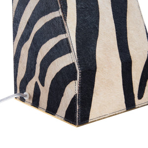 Wildwood Safari Left-Facing Small Lamp With Zebra Print Shade, 23" Compact Accent For Modern Tablescape 61544